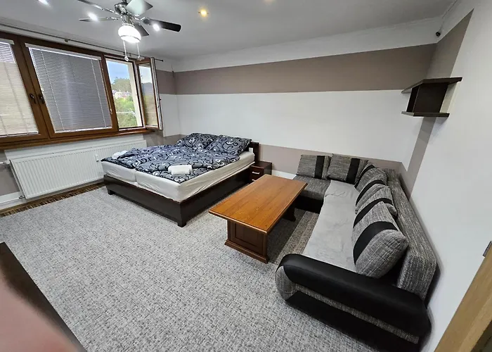 Lägenhet Wolf Luxusne Priestranne S Vyhladom Na Hory S Bezplatnym Parkovanim Velkou Smart Tv Rychlym Optickym Internetom Priamo V Pb Ticha Lokalita Vsetko Na Blizku Vhodne Pre Rodinu Skupinu Pracovne Cesty Aj Turistiku Plne Vybavena Kuchyn