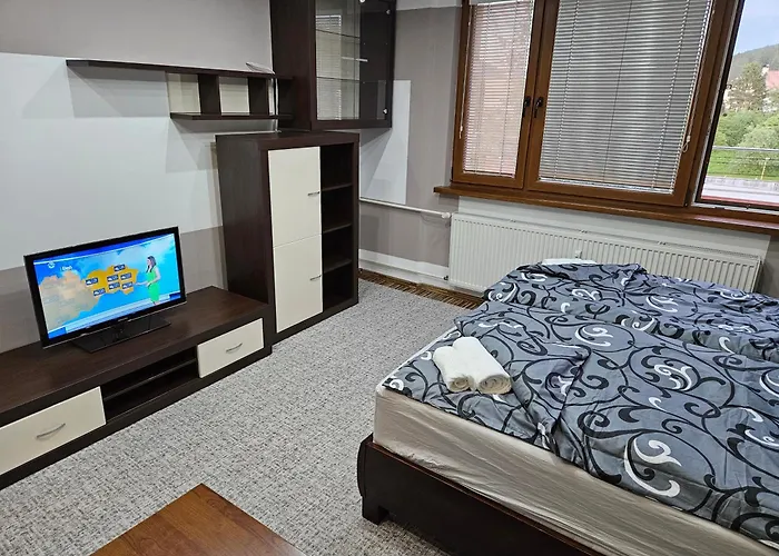 Wolf Luxusne Priestranne S Vyhladom Na Hory S Bezplatnym Parkovanim Velkou Smart Tv Rychlym Optickym Internetom Priamo V Pb Ticha Lokalita Vsetko Na Blizku Vhodne Pre Rodinu Skupinu Pracovne Cesty Aj Turistiku Plne Vybavena Kuchyn